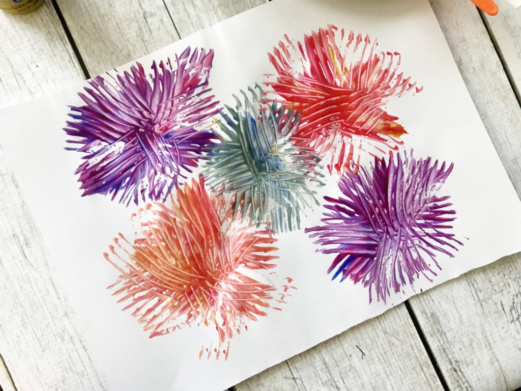 Festive Fork Fireworks Craft Teaches Color Combos