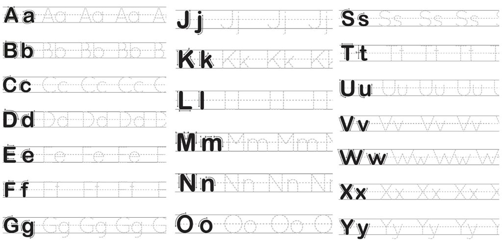 free printable for tracing letters numbers