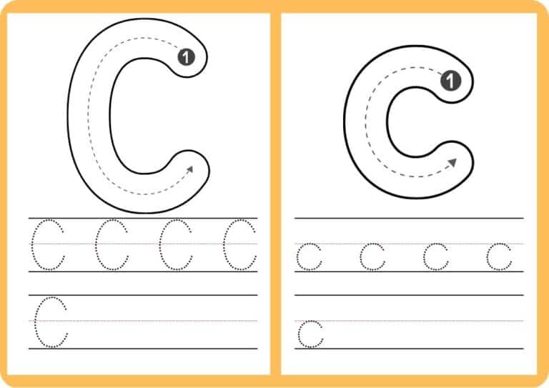 Printable Worksheets For Tracing Letters & Numbers