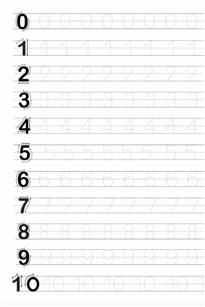 Traceable Numbers Worksheets Pdf