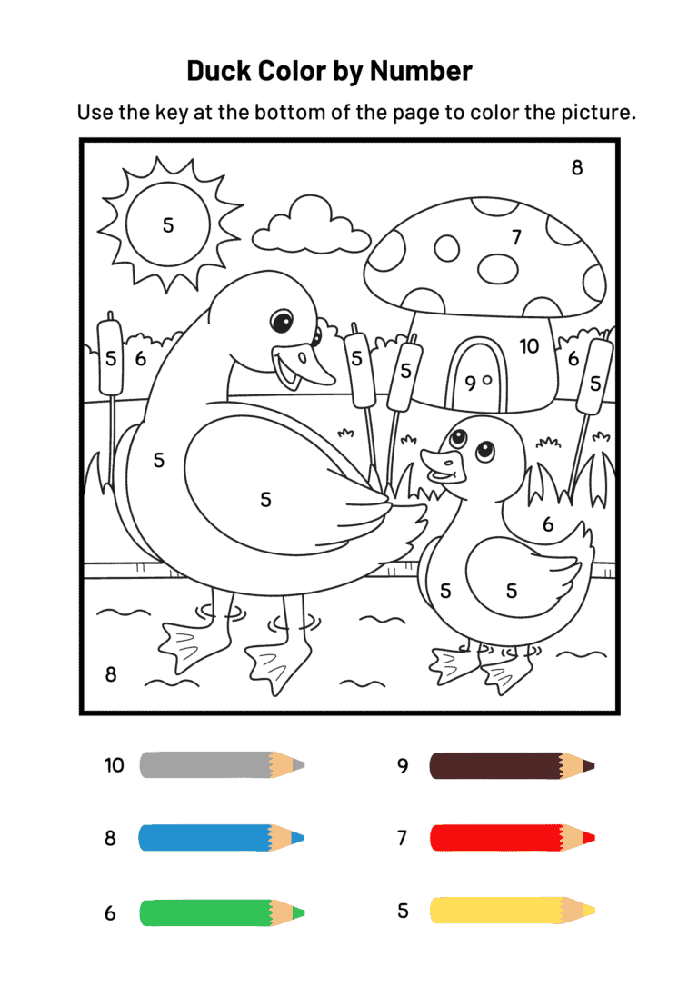 20+ Free Printable Color by Number Pages