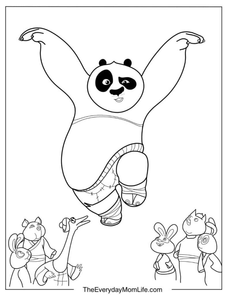 Cute Kung Fu Panda Coloring Page