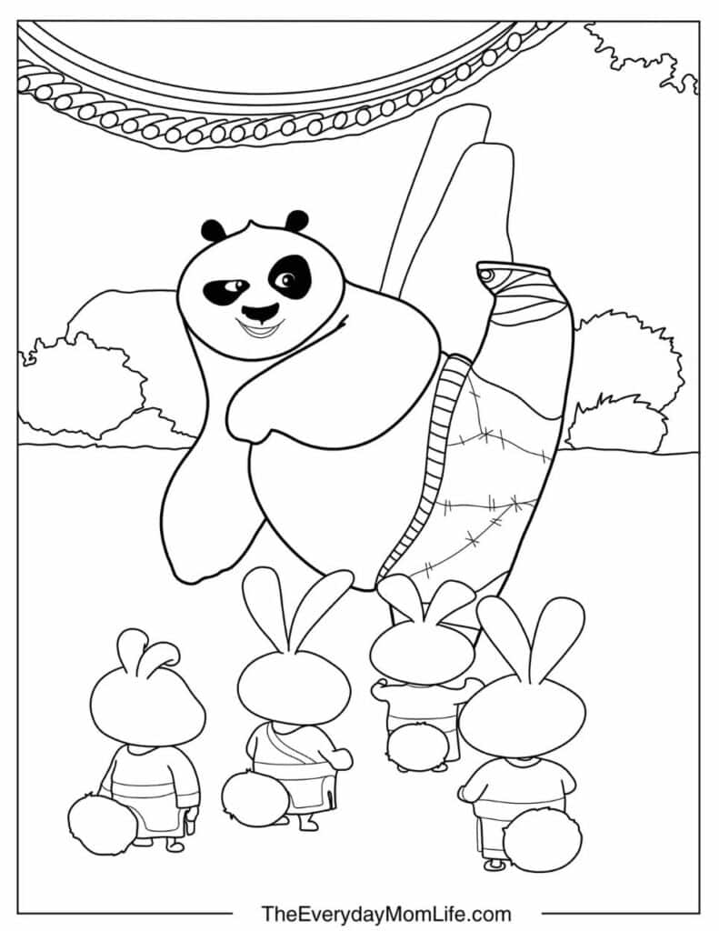 Easy Kung Fu Panda Coloring Page