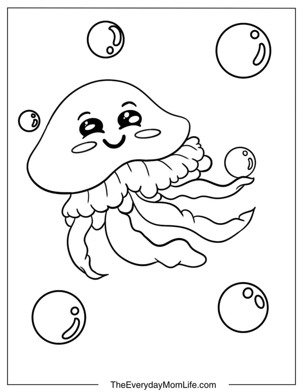 PDF Printable Jellyfish Coloring Pages - The Everyday Mom Life