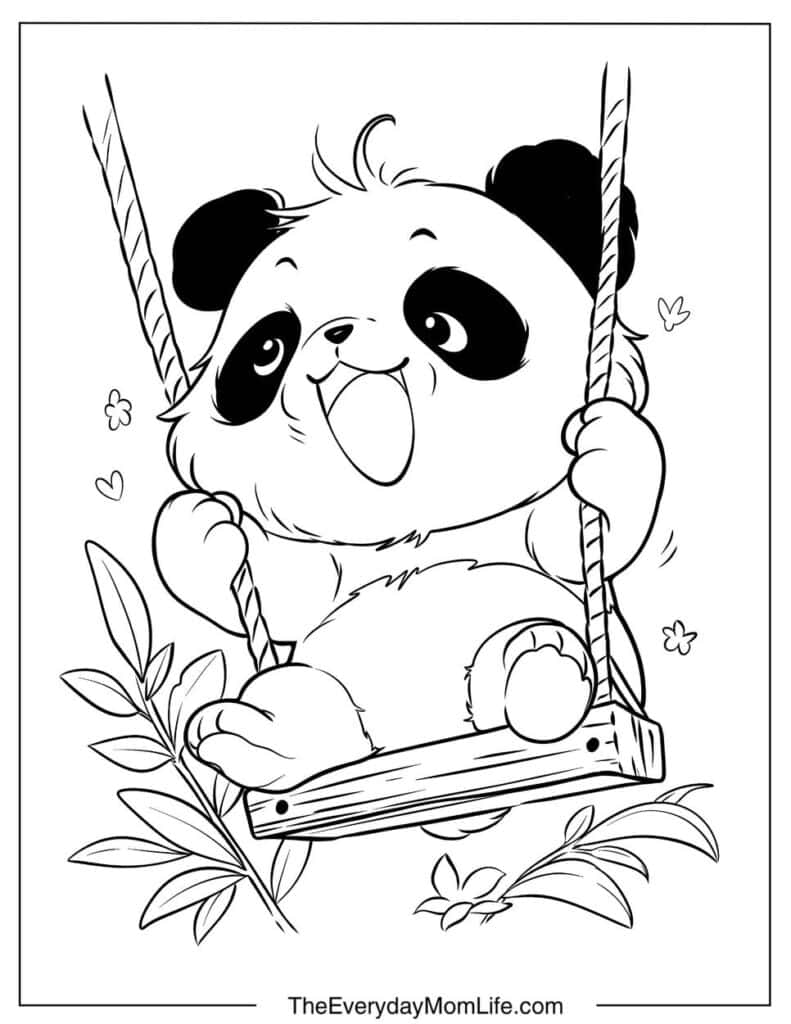 Baby Panda on a Swing