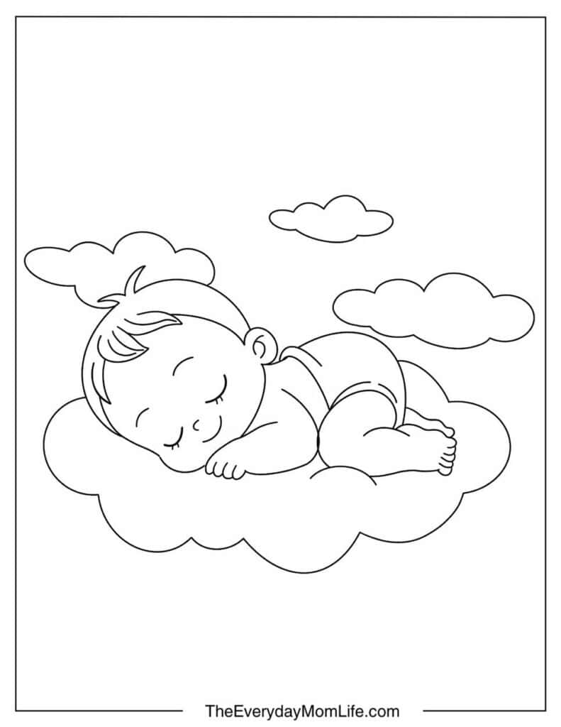 Baby Sleeping on a Cloud