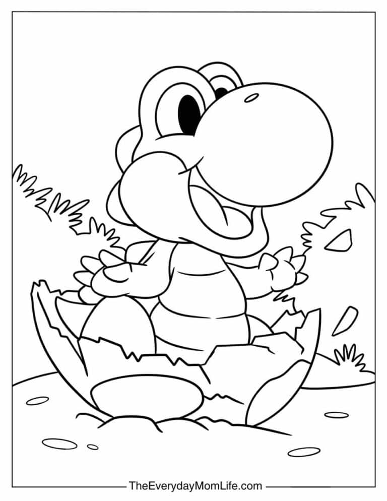 PDF Printable Yoshi Coloring Pages - The Everyday Mom Life