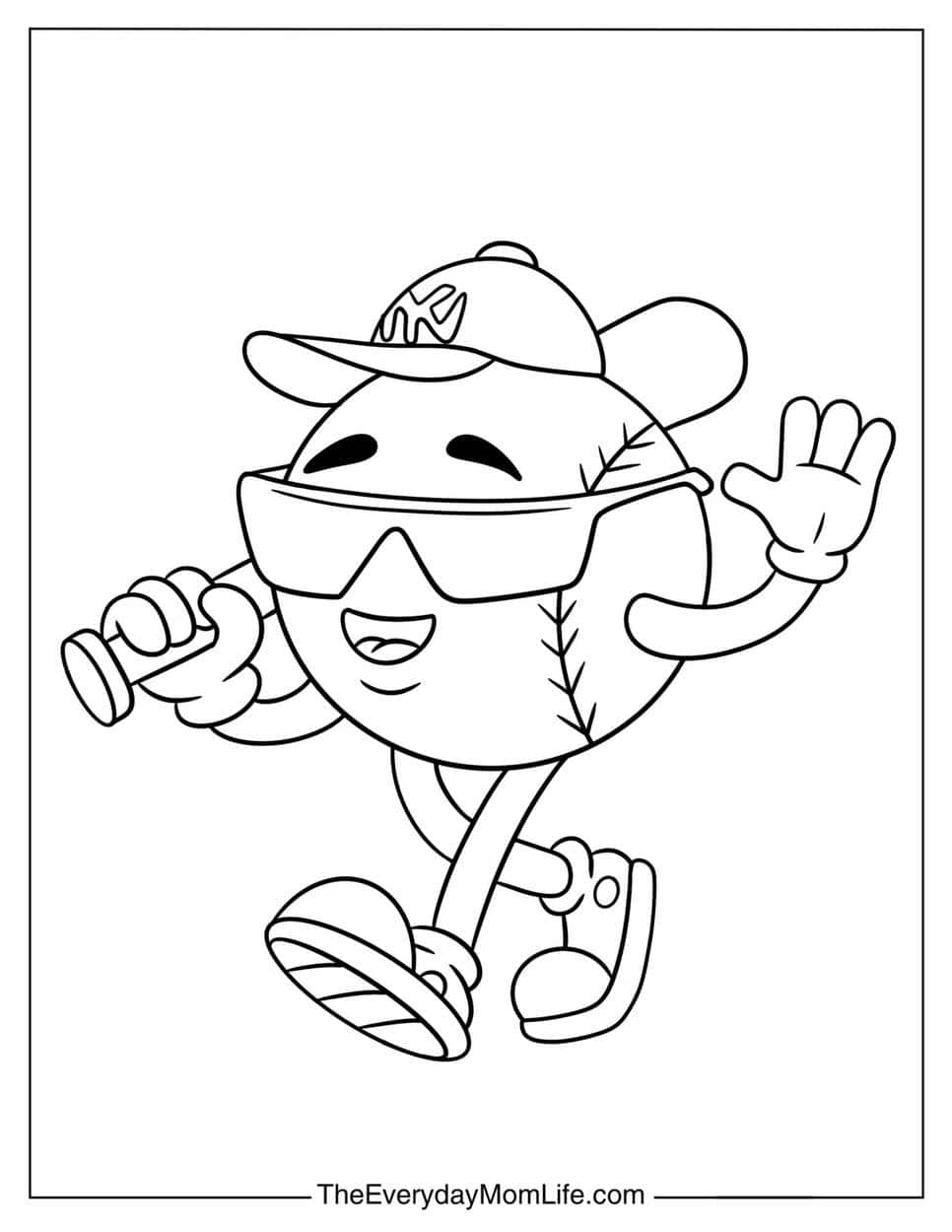 PDF Printable Baseball Coloring Pages - The Everyday Mom Life