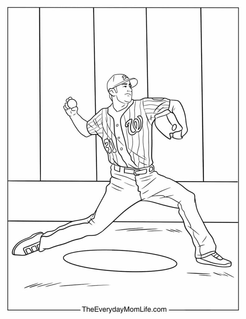 Baseball Player Throwing Ball