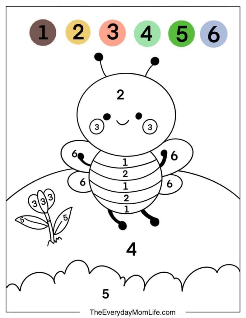 Bee Coloring by Numbers