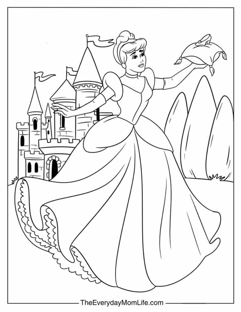 Cinderella Coloring Page for Kids