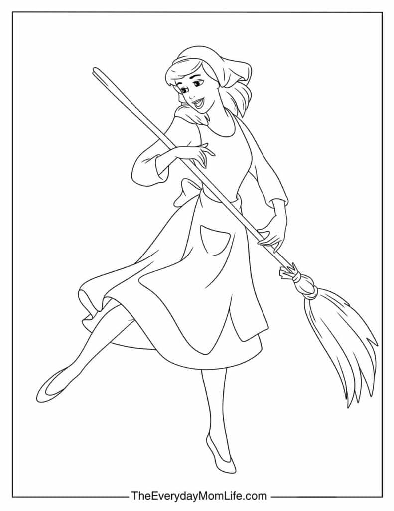 Cinderella Dancing While Working