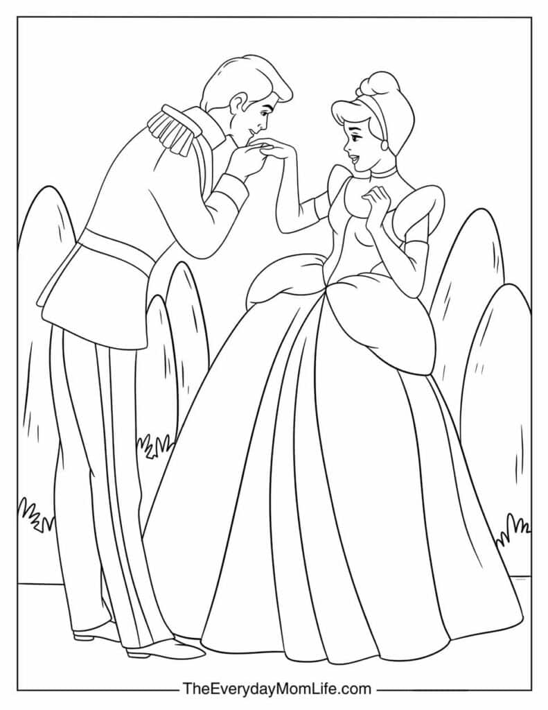 Cinderella and Prince Charming's Romantic Moment