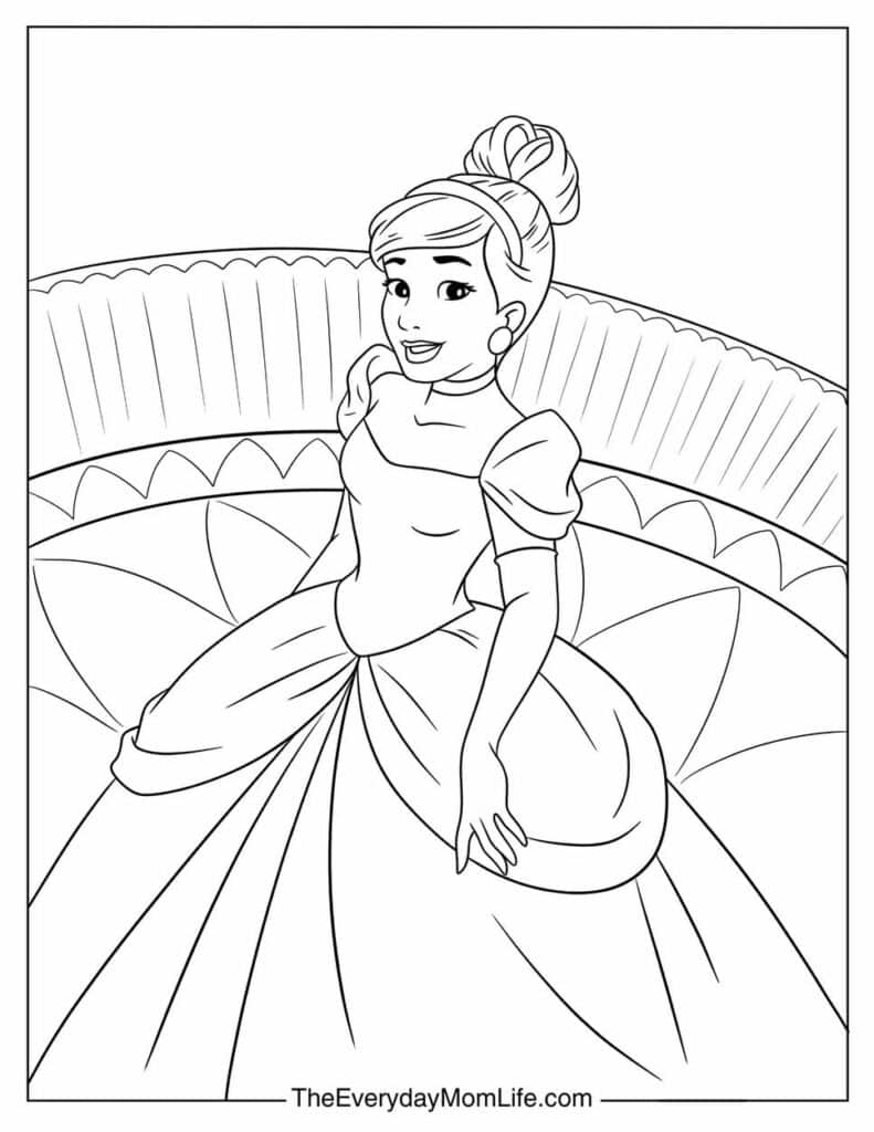 Cinderella at the Ball Coloring Page