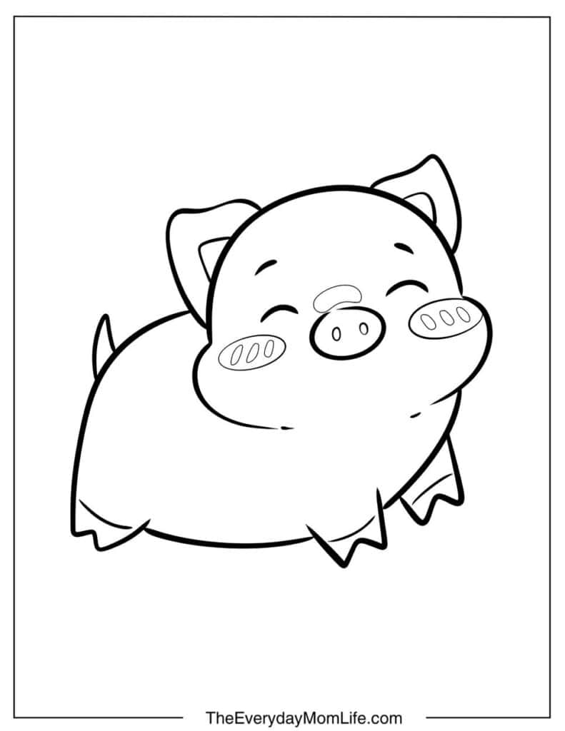 Cute Pig Coloring Page