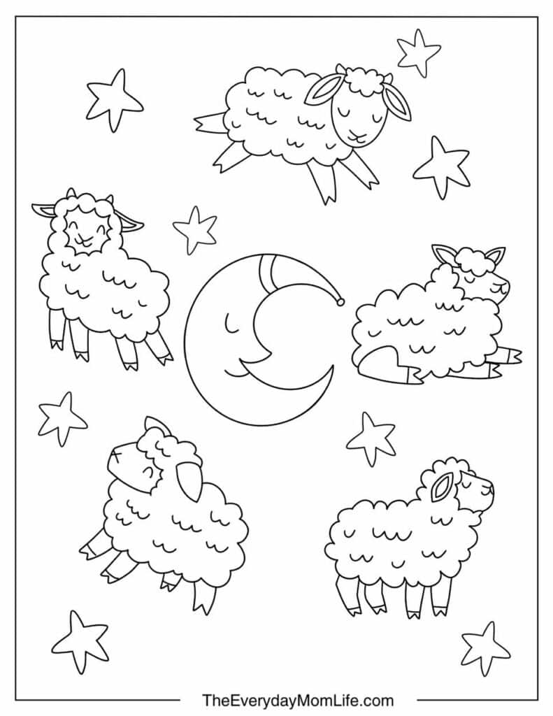 Dreaming Sheeps Under the Moon