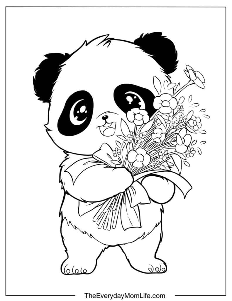 Easy Baby Panda Coloring Page