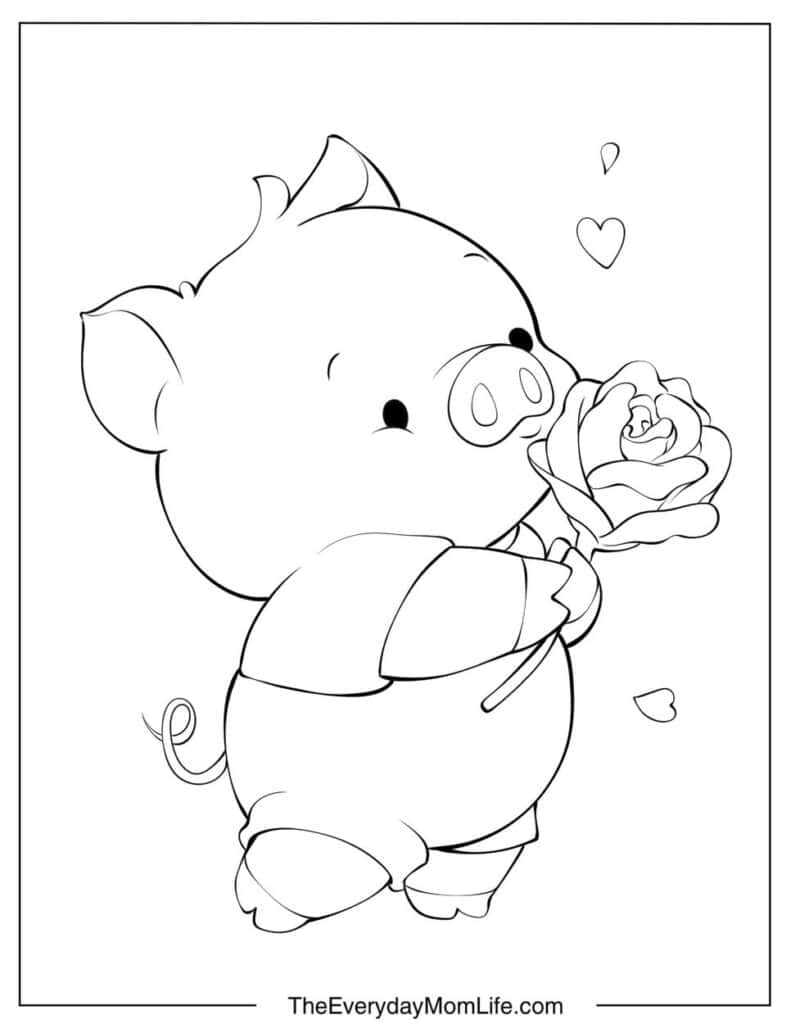 Easy Pig Coloring Page for Kids