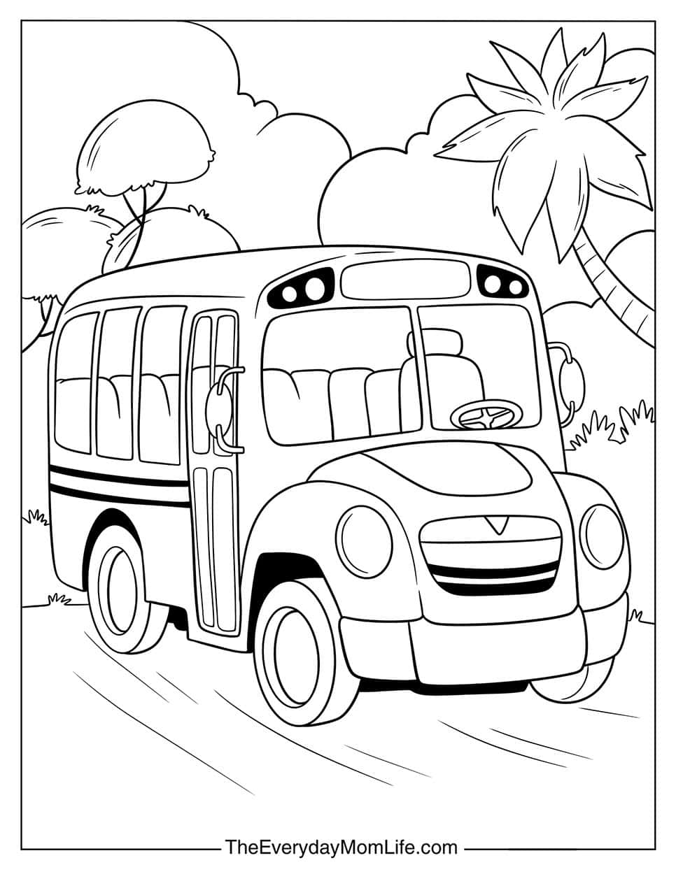 Free Printable School Bus Coloring Pages - The Everyday Mom Life