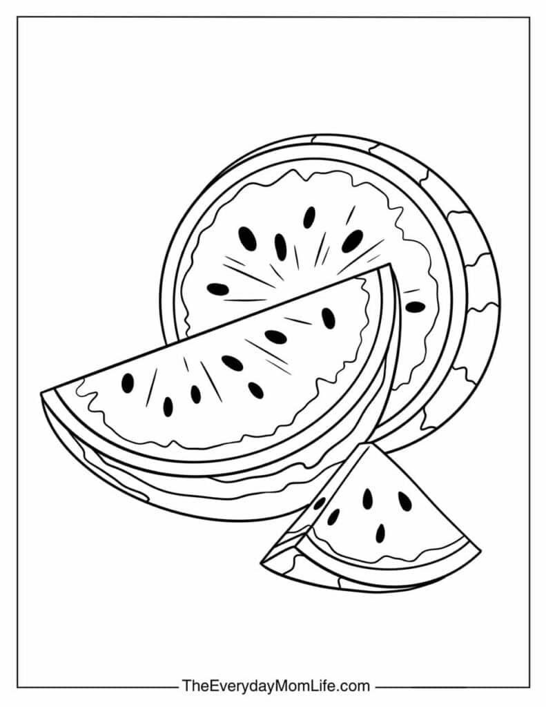 Easy Watermelon Slices for Coloring