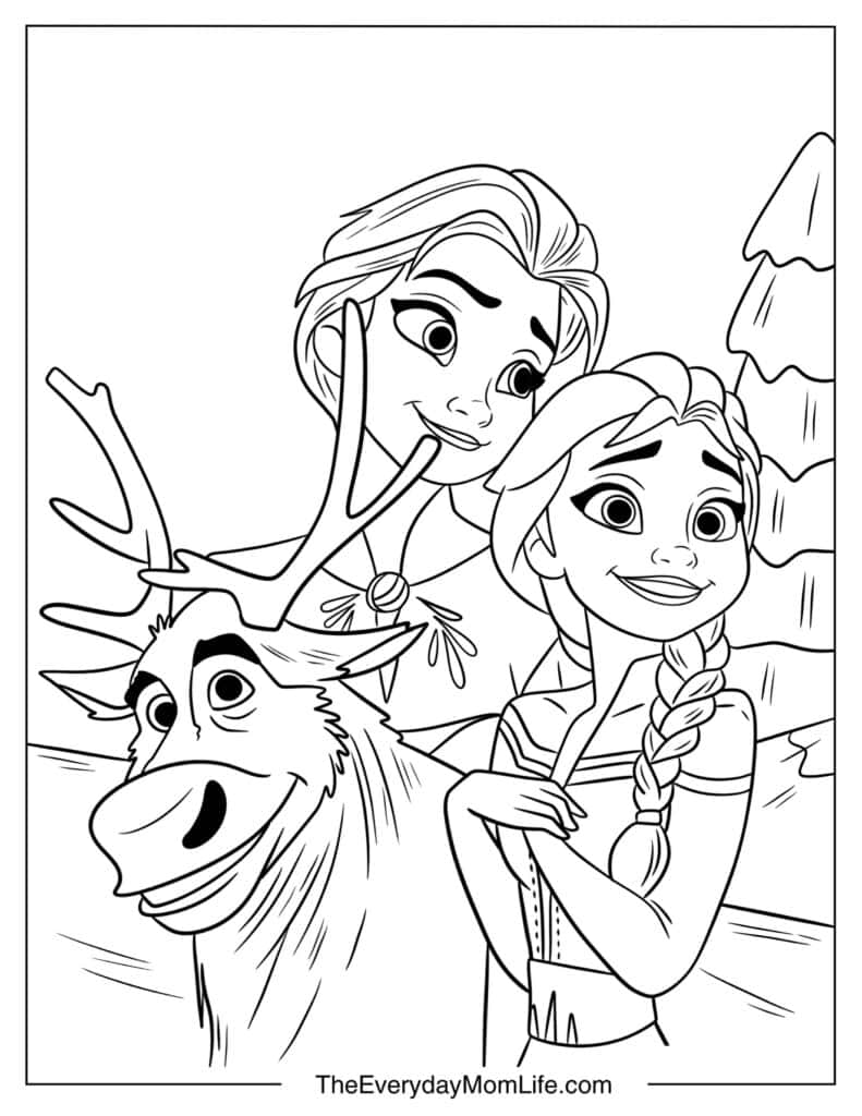 Elsa, Anna, and Sven Ready to Go