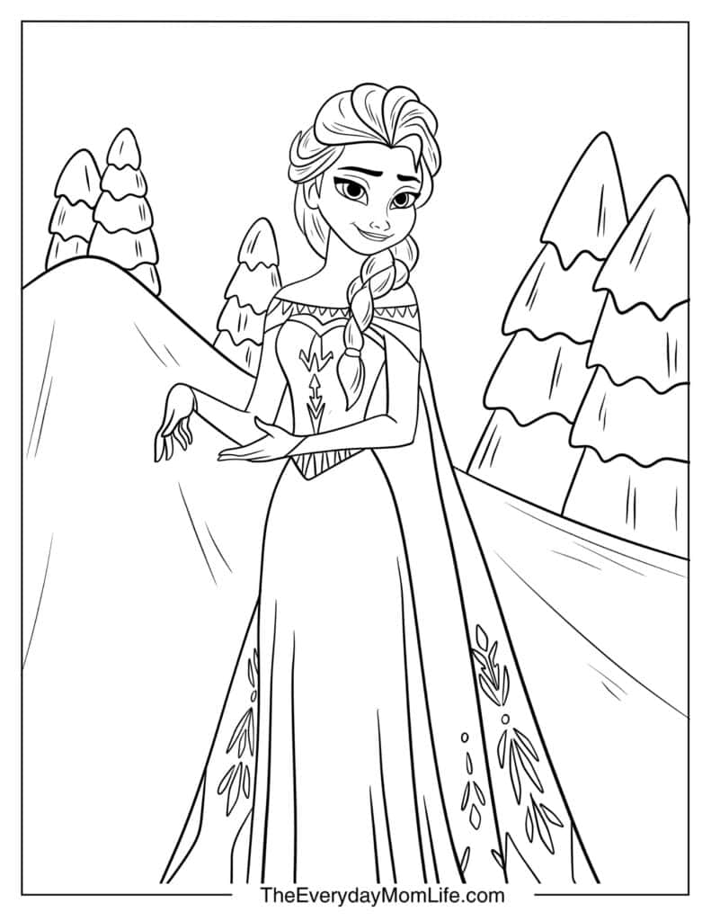 Elsa Easy to Color