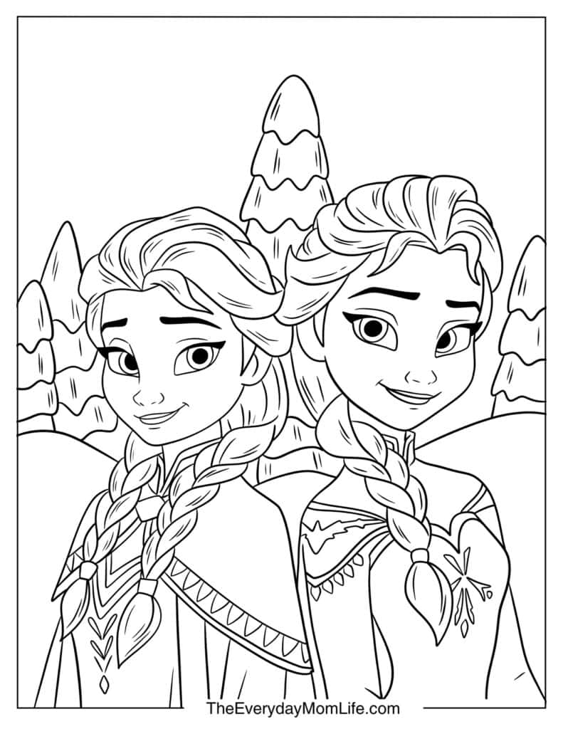 Elsa and Anna Cute Portrait