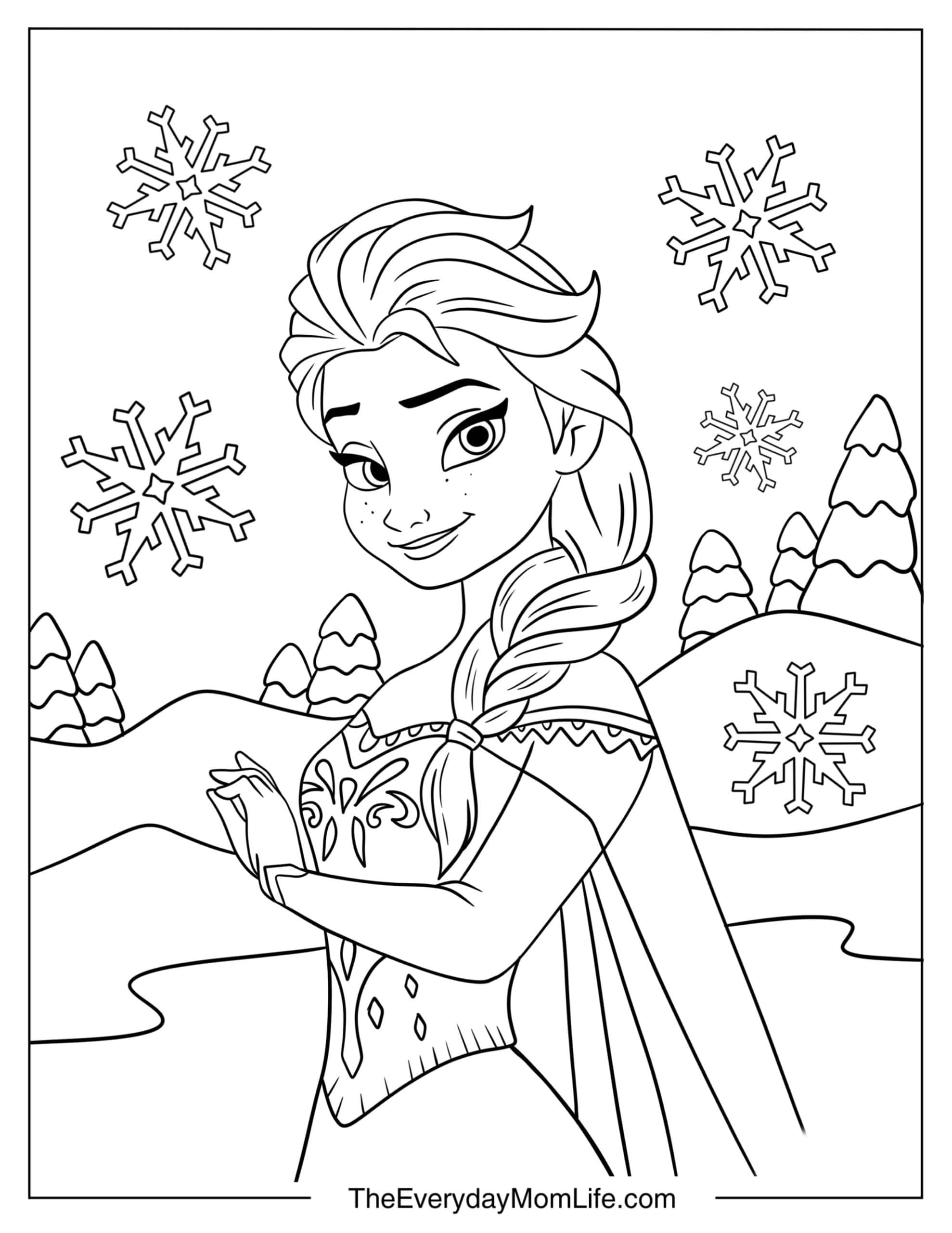 35 PDF Printable Elsa Coloring Pages - The Everyday Mom Life