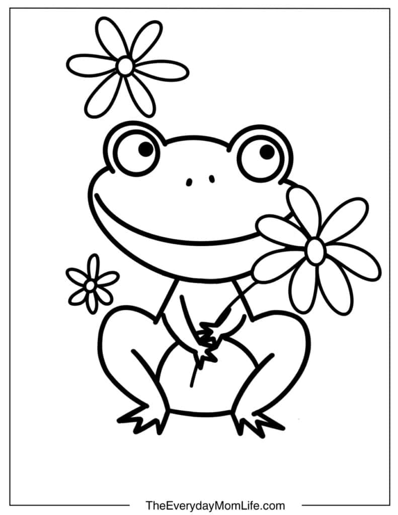 Frog with Flowers