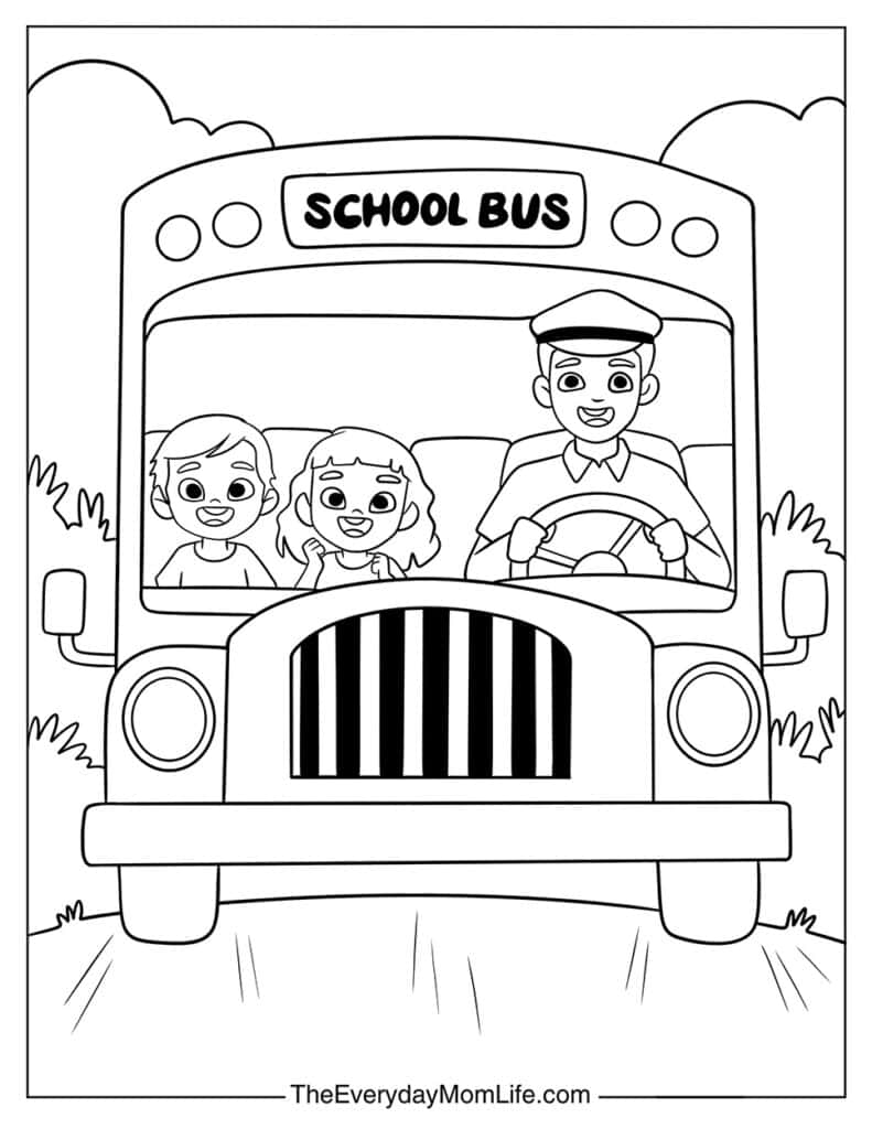 Front View of School Bus