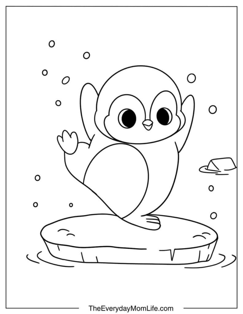 Happy Dancing Penguin on Ice