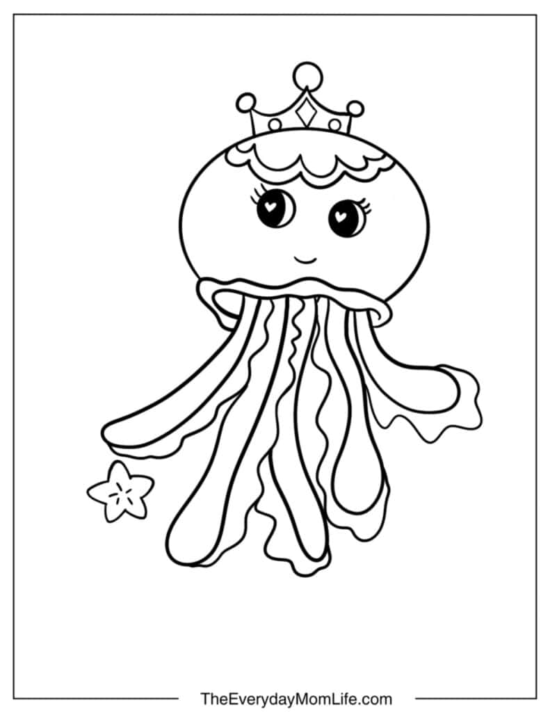 PDF Printable Jellyfish Coloring Pages - The Everyday Mom Life