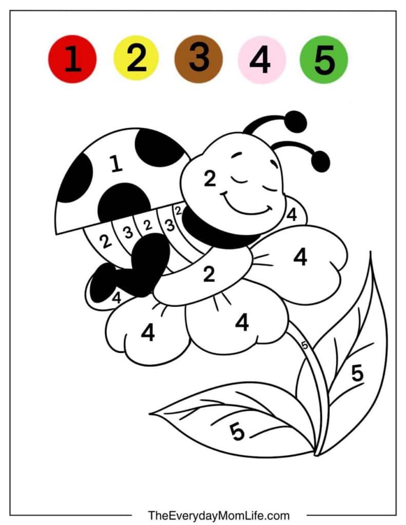 Ladybug Coloring by Numbers