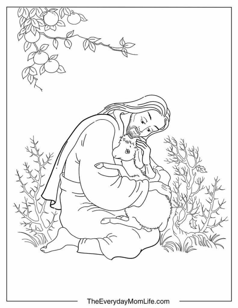 Lost Sheep Coloring Page