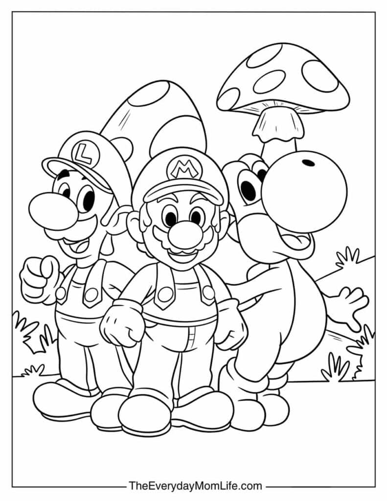 Mario, Luigi, and Yoshi