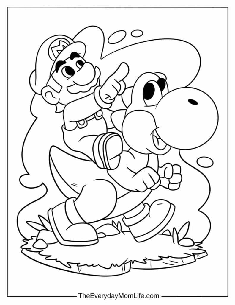 Mario Rides Yoshi