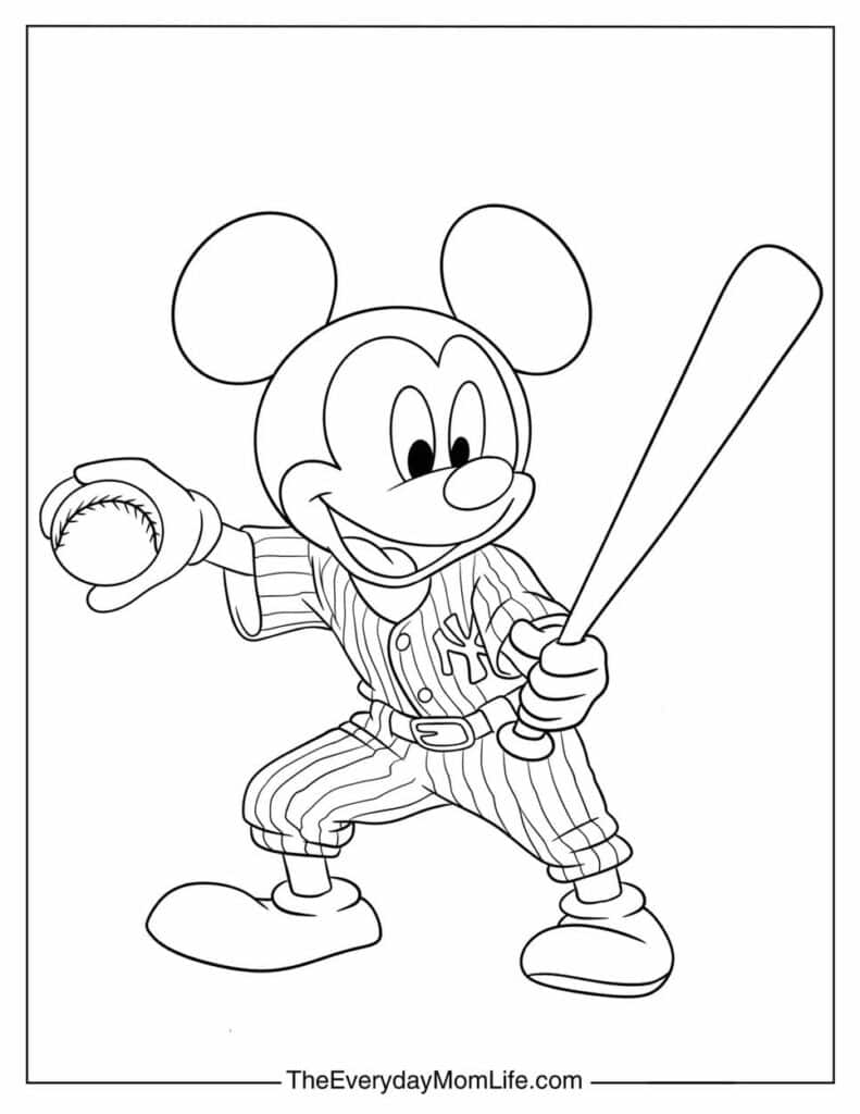 Mickey Mouse Playing Baseball