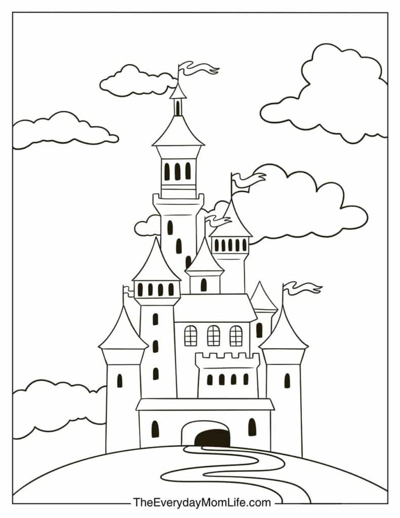 Mysterious Castle Coloring Page