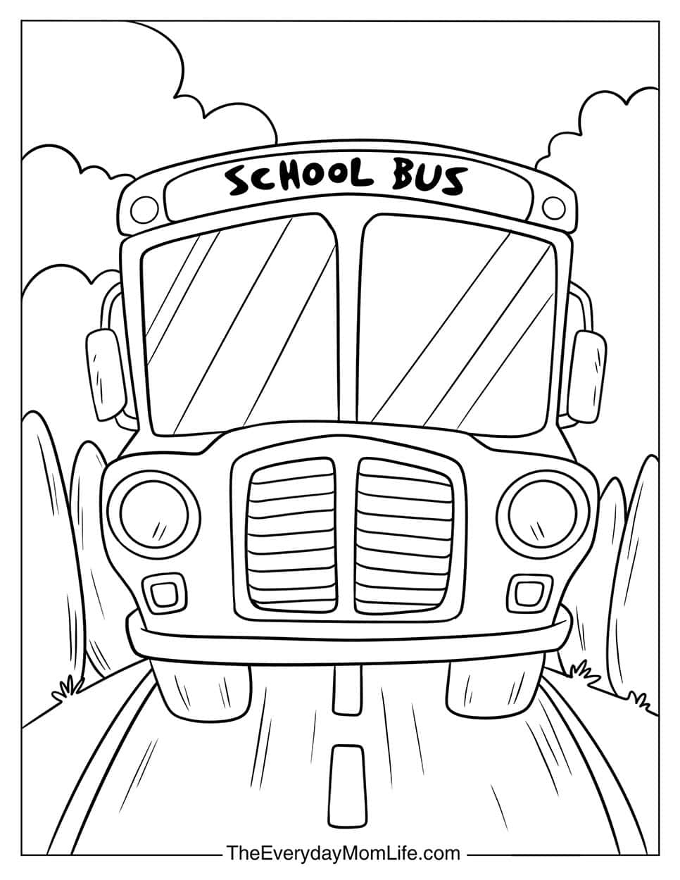 Free Printable School Bus Coloring Pages - The Everyday Mom Life