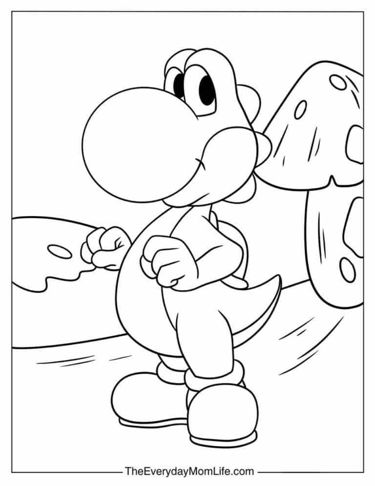 PDF Printable Yoshi Coloring Pages - The Everyday Mom Life