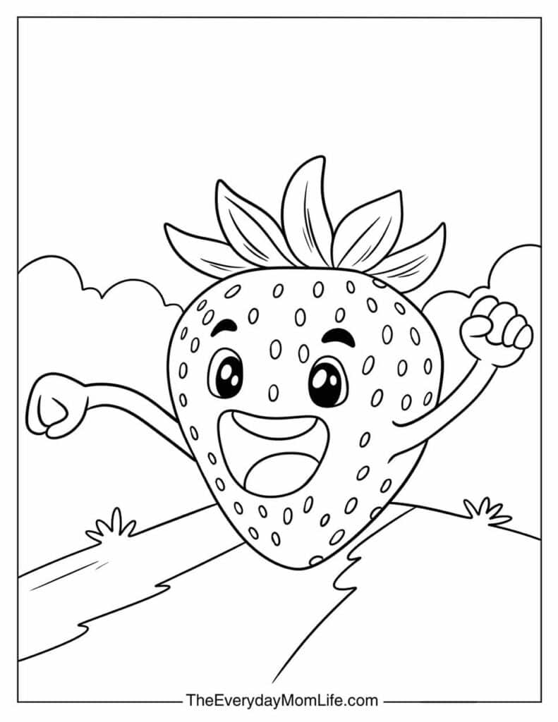 Running Strawberry Character