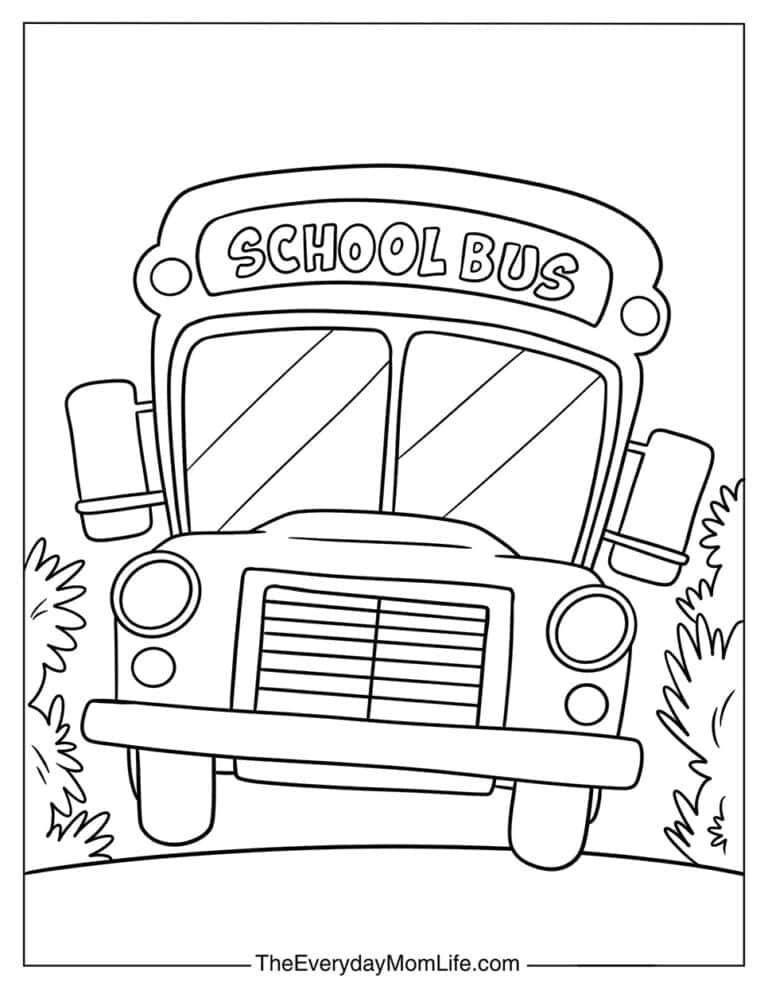 Free Printable School Bus Coloring Pages - The Everyday Mom Life