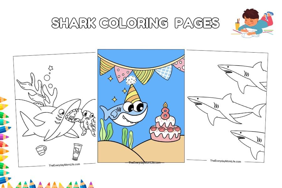 coloring pages of a shark