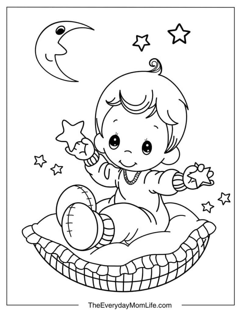 Simple Baby Coloring Page