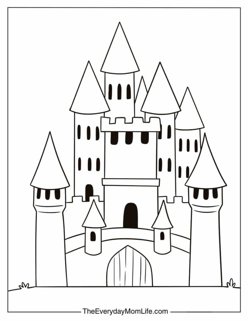 Simple Castle for Coloring