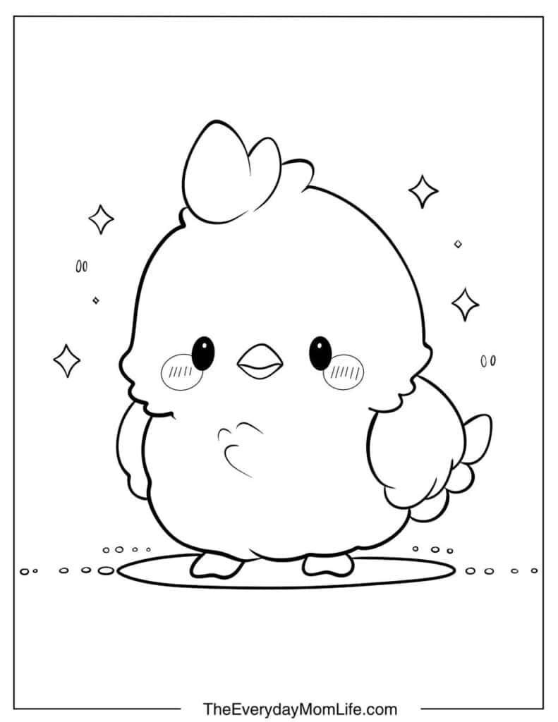 Simple Chick Coloring Page