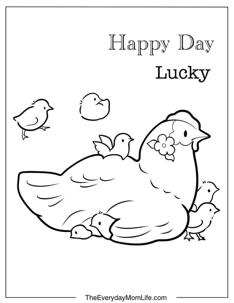 Simple Chicken Coloring Page