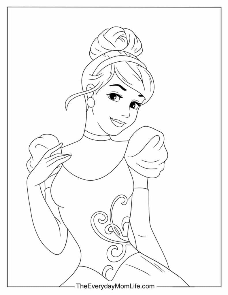 Simple Cinderella Coloring Page