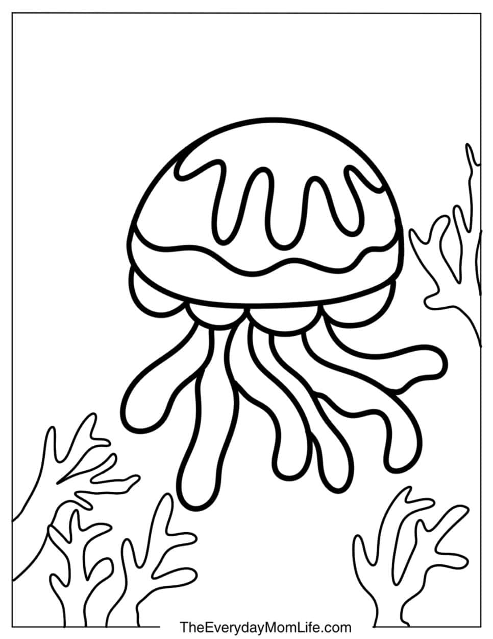 PDF Printable Jellyfish Coloring Pages - The Everyday Mom Life