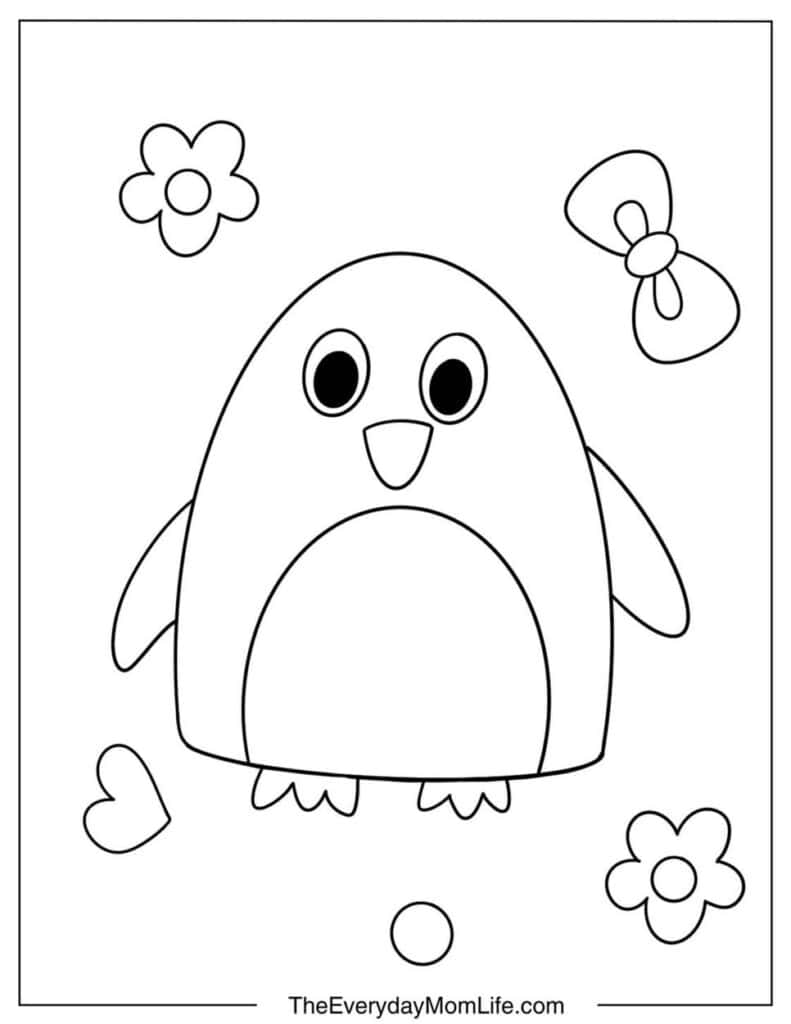 Simple Penguin Coloring Page